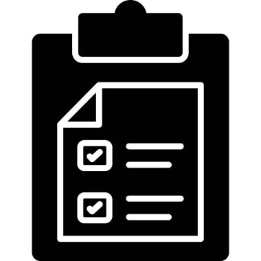 Kontrol listesi simgesi, vektör illüstrasyonu