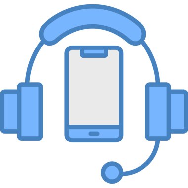 Telefon simgesi, vektör tasarımı olan kulaklık