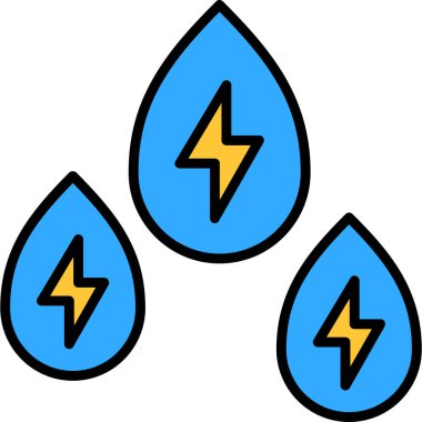 Şimşek simgesi. Ağ için basit yıldırım vektör simgeleri çizimi