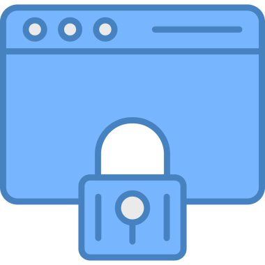 Kilit. Web simgesi basit illüstrasyon