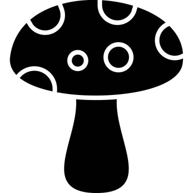 Mantar simgesi, vektör çizimi beyaz arkaplanda izole edildi