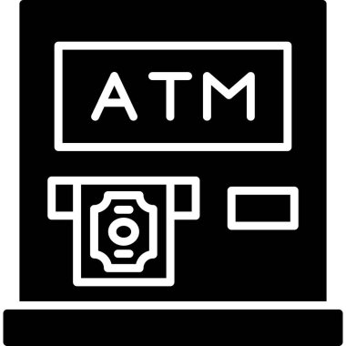 ATM 'de. Web simgesi basit illüstrasyon