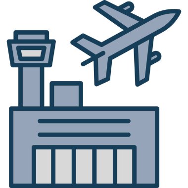 Uçak havalimanı uçuş simgesi - taslak biçimi