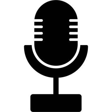 Podcast mikrofon ikonu. Web tasarımı için basit bir mikrofon vektör logosu çizimi