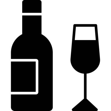 şişe şarap kadehi vektörü