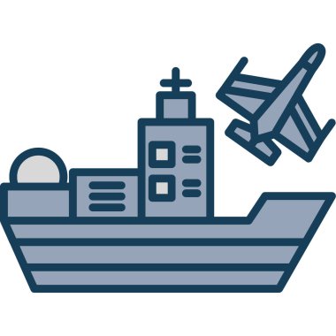 Uçak simgesi vektör çizimine sahip gemi