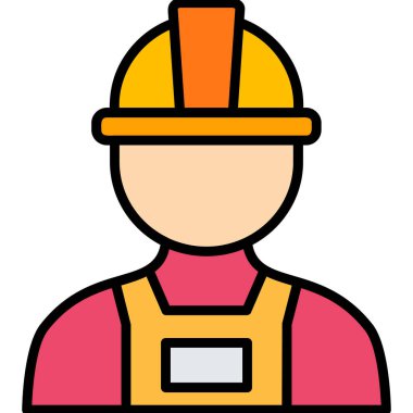 İşçi. Web simgesi basit illüstrasyon