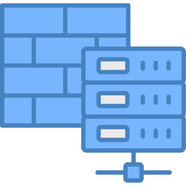 veri veritabanı sunucu simgesi doldurulmuş dış hat biçimi