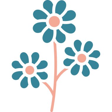 çiçek ve yapraklar dekoratif simgesi