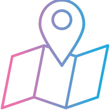 Harita. Web simgesi basit illüstrasyon