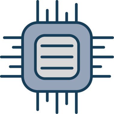 çip simgesi, basit vektör illüstrasyonu