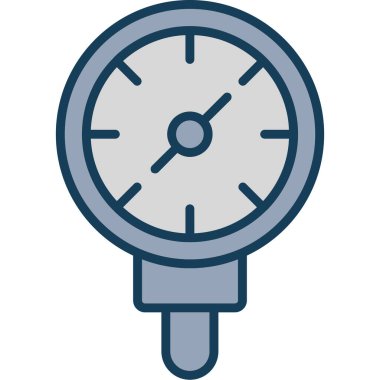 Basınç Ölçeği Vektör İllüstrasyonu, Basit Simge