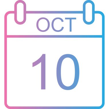 Tek bir günlük takvimdeki 10 Ekim tarihi