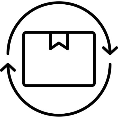 kutu paket teslim simgesi ana hat biçiminde