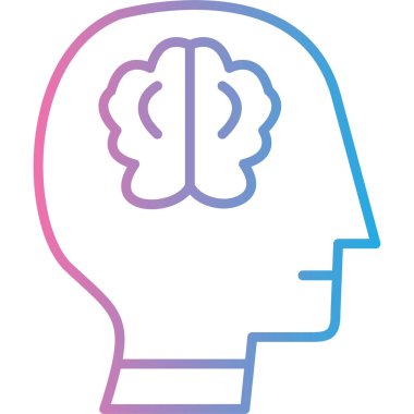 Beyin. Web simgesi basit illüstrasyon