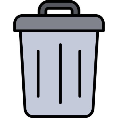 Çöp kutusu ikonu vektör çizimi tasarımı