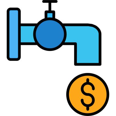 Musluk simgesi vektör illüstrasyonu