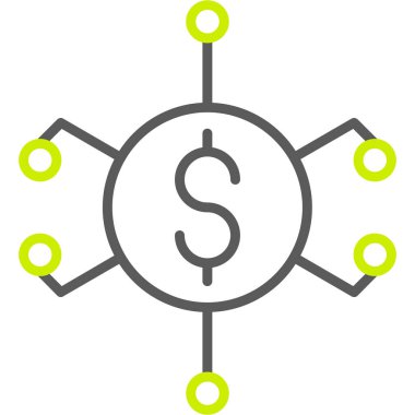 Mali diyagram vektör simgesi. style is bicolor flat eco simge, eco green and gray color, white background.