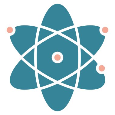 Atom düz vektör simgesi