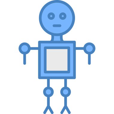 robot. Web simgesi basit illüstrasyon