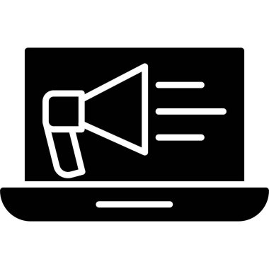 Megafon. Web simgesi basit illüstrasyon