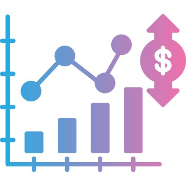Dolar sembolü ve grafik vektör çizelgesi tasarımı