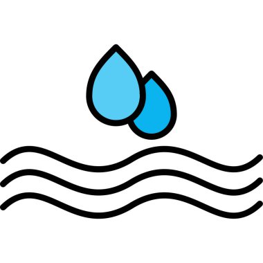 Su damlası ikonu. Ana hatlı su bırakma vektör rengi izole edildi