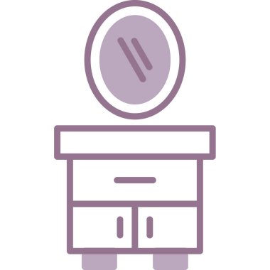 İzole edilmiş tek bir mobilya simgesinin vektör çizimi