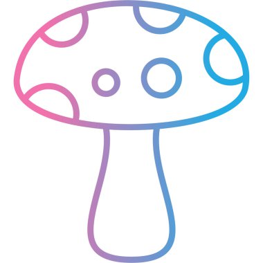 Mantar. Web simgesi basit illüstrasyon