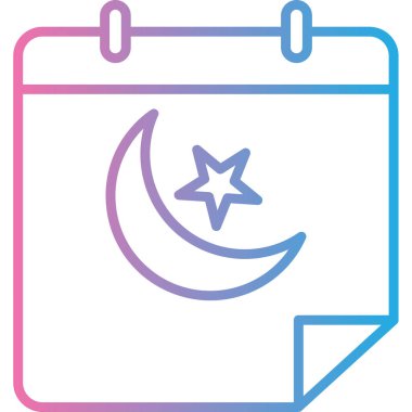 Ay ve yıldız simgesi, basit vektör tasarımı