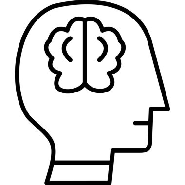 İnsan beyni zihin simgesi, dış hat biçimi