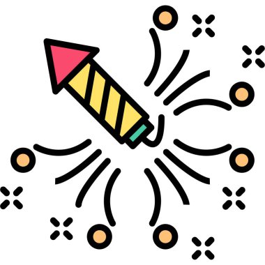 Havai fişekler. Web simgesi basit illüstrasyon