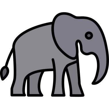 şirin fil karikatürü vektör çizimi grafik tasarımı