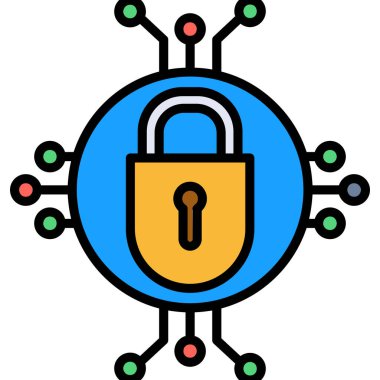 Kilit. Web simgesi basit illüstrasyon