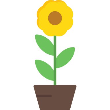 saksıdaki çiçek, vektör, illüstrasyon