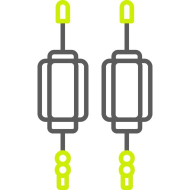 iki zincir vektör illüstrasyonu, iki zincirin düz tasarımı