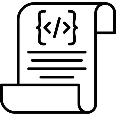 Kodlama. Web simgesi basit illüstrasyon