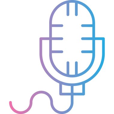 Mikrofon. Web simgesi basit illüstrasyon