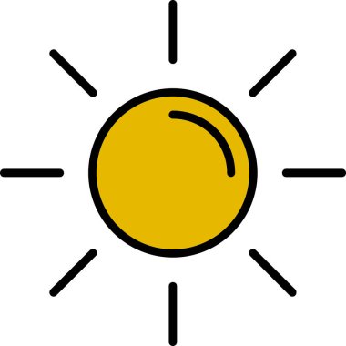 Güneşli hava ikonunun vektör çizimi