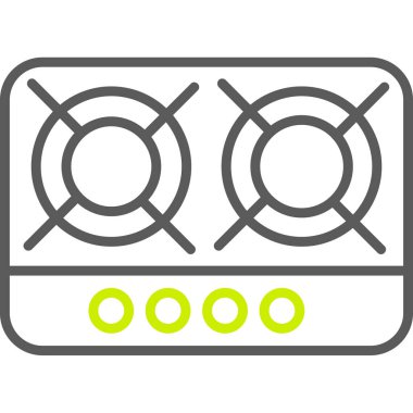 Gaz sobası. Web simgesi basit illüstrasyon