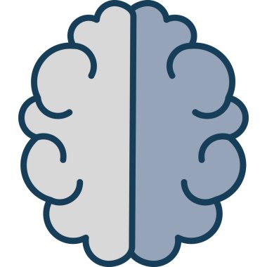 Beyin simgesi, illüstrasyon tasarım vektörü