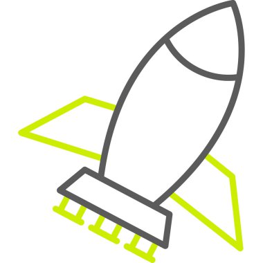 Roket. Web simgesi basit illüstrasyon