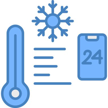 Kar taneli bir termometrenin vektör çizimi.