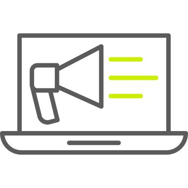 Bilgisayar monitörü. Web simgesi basit illüstrasyon