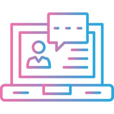 Konuşma balonu vektör çizimi olan dizüstü bilgisayar