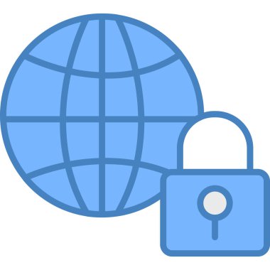 Dünya İnternet simgesini ana hatlarıyla kilitle