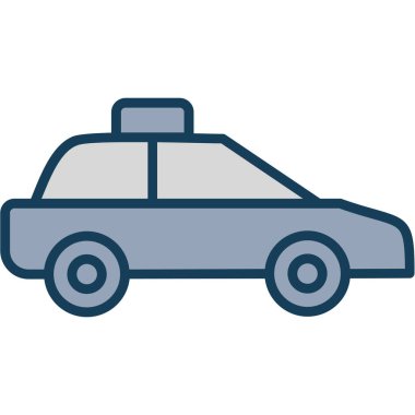 araba taksi simgesi, vektör illüstrasyonu