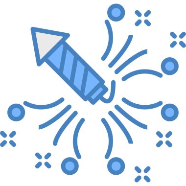 Havai fişekler. Web simgesi basit illüstrasyon