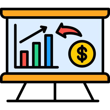 iş grafiği simgesi. Web için iş grafiği vektör simgelerinin özet çizimi