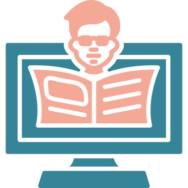 çevrimiçi eğitim, öğrenci, vektör illüstrasyonu